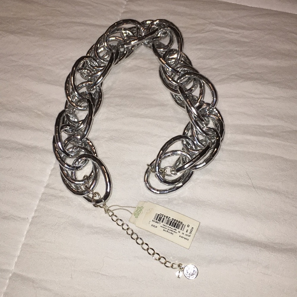 NWT Chunky multi silver link chain necklace